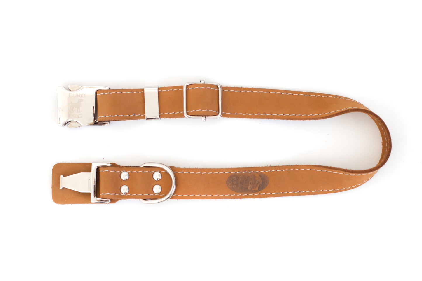 Bestseller Quick-Release Dog Collar – Khaki Full-Grain American Leather with European Steel Buckle, Adjustable Fit for All Breeds
