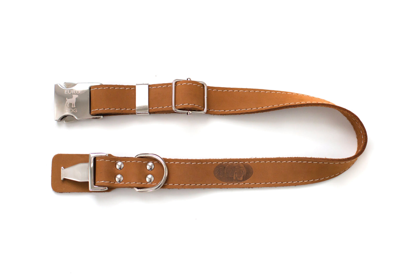 Bestseller Quick-Release Dog Collar – Earth Brown Full-Grain American Leather with European Steel Buckle, Adjustable Fit for All Breeds