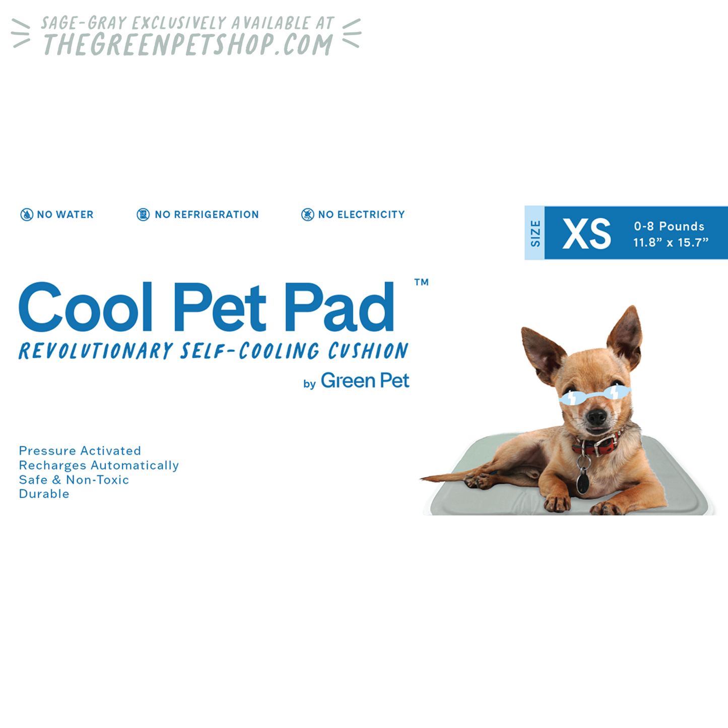 Cool Pet Pad-XS-Sage Gray