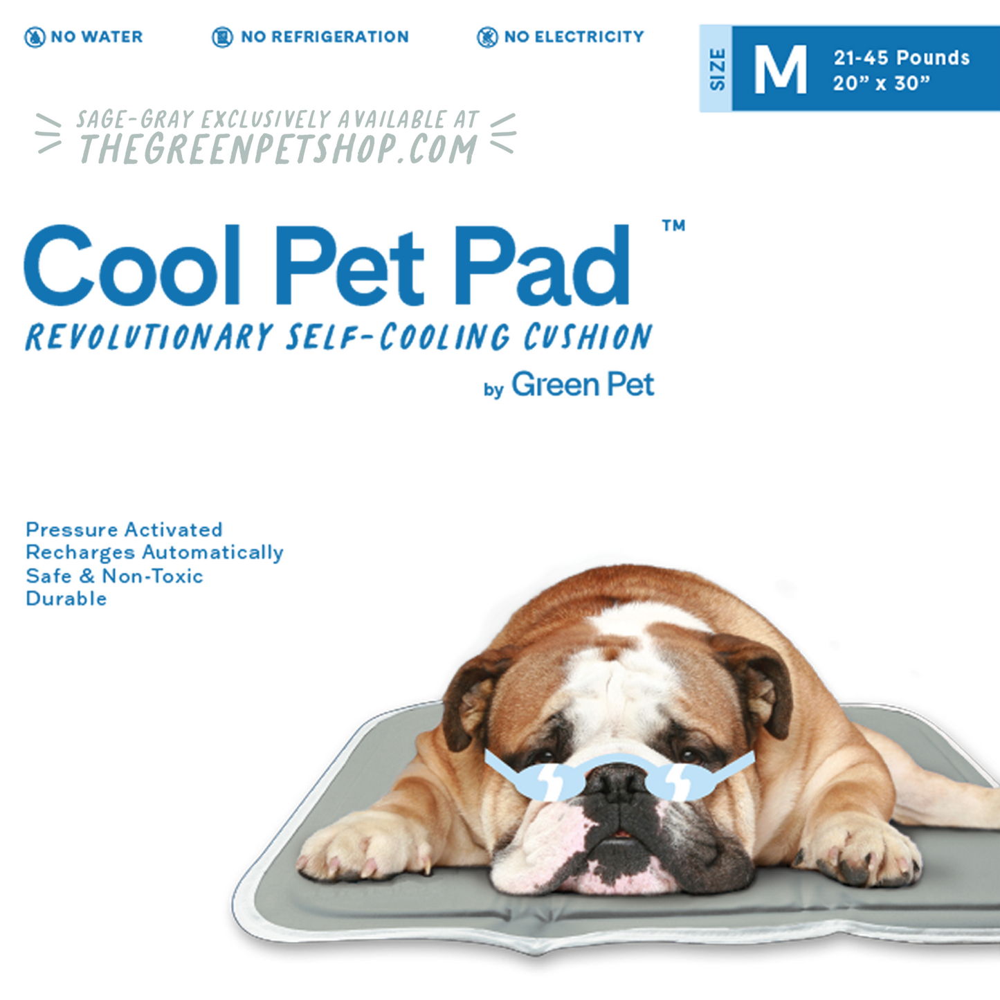 Cool Pet Pad-Medium-Sage Gray
