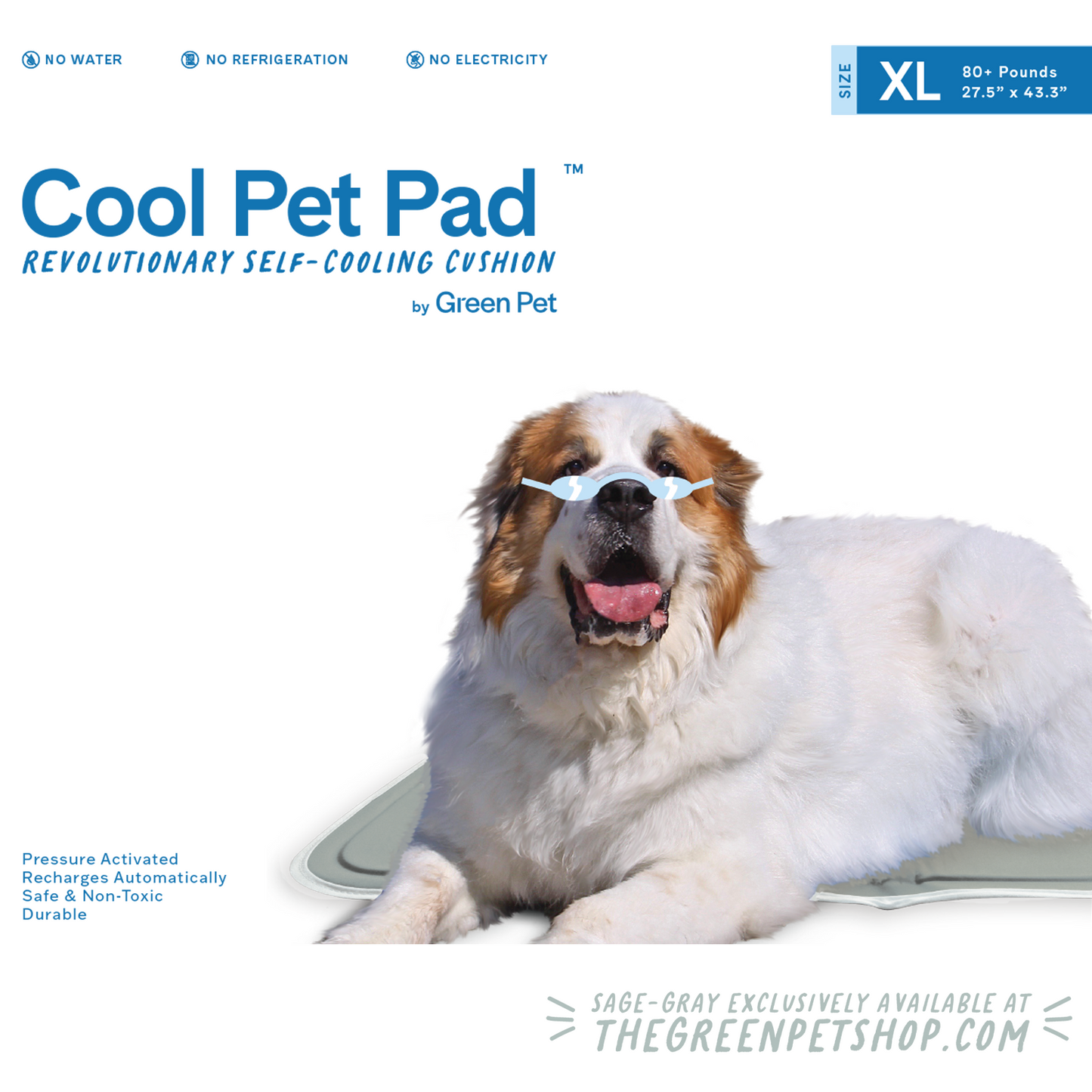 Cool Pet Pad-XL-Sage Gray
