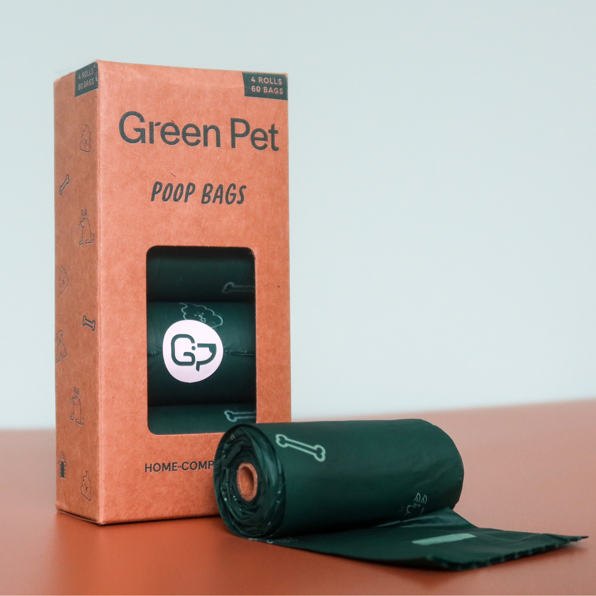 Home-Compostable Poop Bags-4 Pack-60 pieces