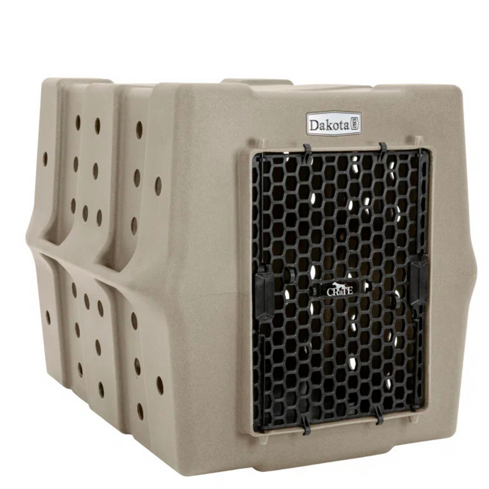 Dakota 283 CRaTE Economy Dog Kennel – Intermediate Sandstone, Heavy-Duty One-Piece Design with Dual-Swing Door, Ventilated & Portable Crate