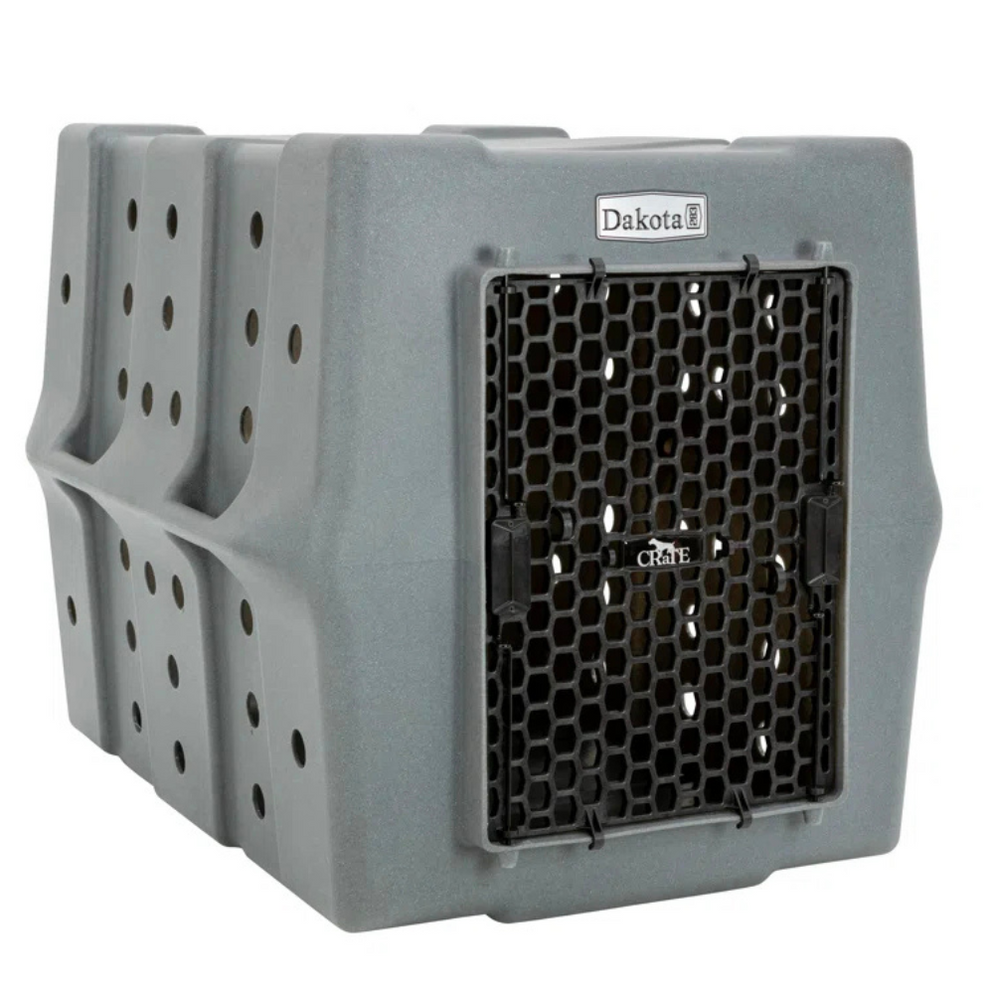 Dakota 283 CRaTE Economy Dog Kennel – Intermediate Dark Granite, Heavy-Duty One-Piece Design with Dual-Swing Door, Ventilated & Portable Crate