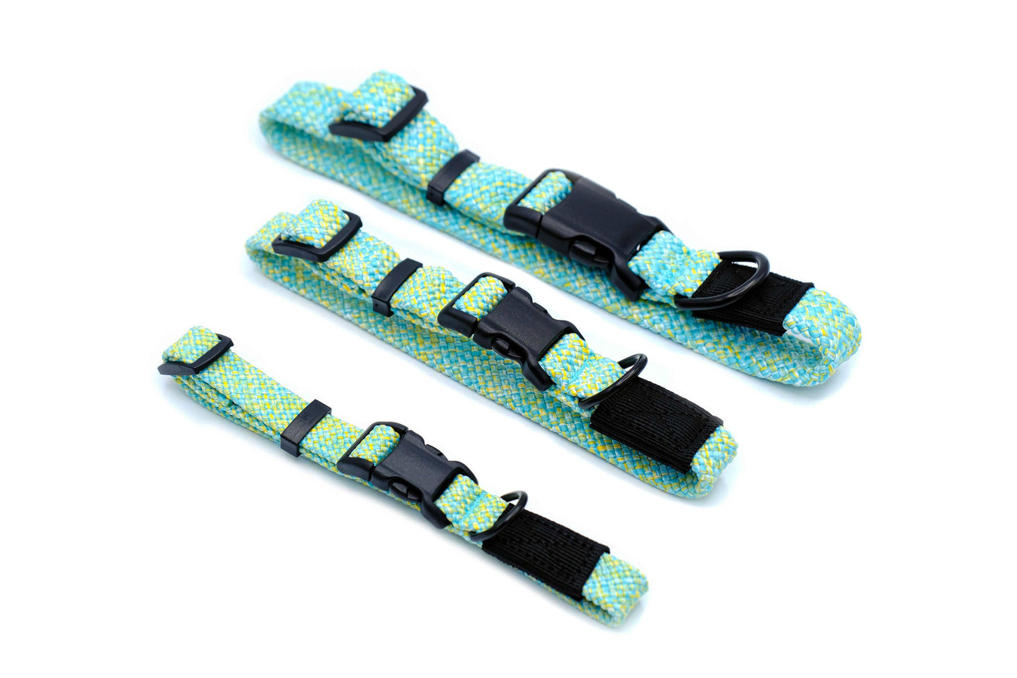 Adventure Style Flat Weave Mountain Wave Nylon Climbing Rope Dog Collar – Durable Design with YKK Polyacetal Strong Buckle
