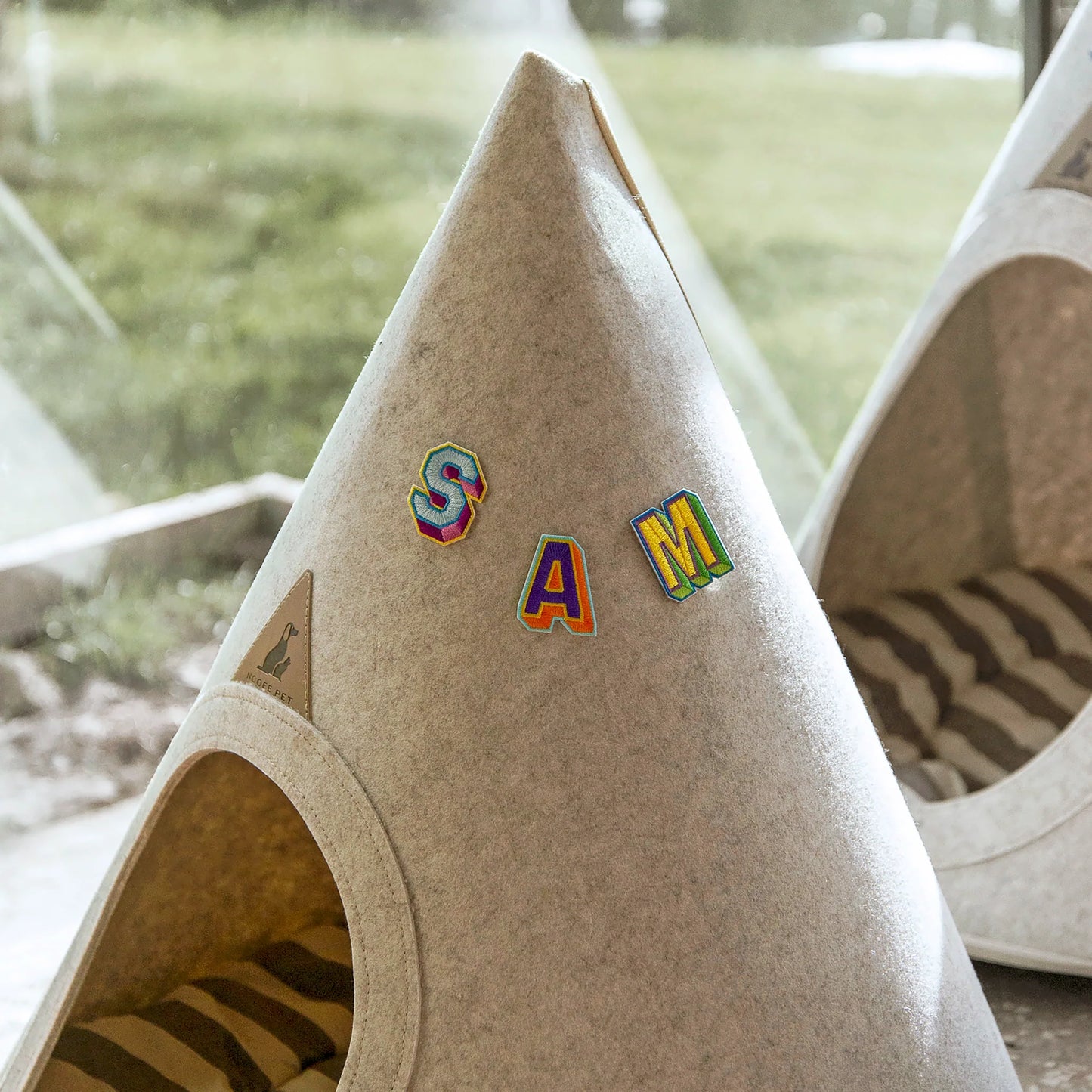 Nooee Pet Alphabet Patches – Colorful Embroidered Letters with Iron-On or Adhesive Backing, Personalize Pet Beds, Teepees & Accessories, Easy to Apply & Remove