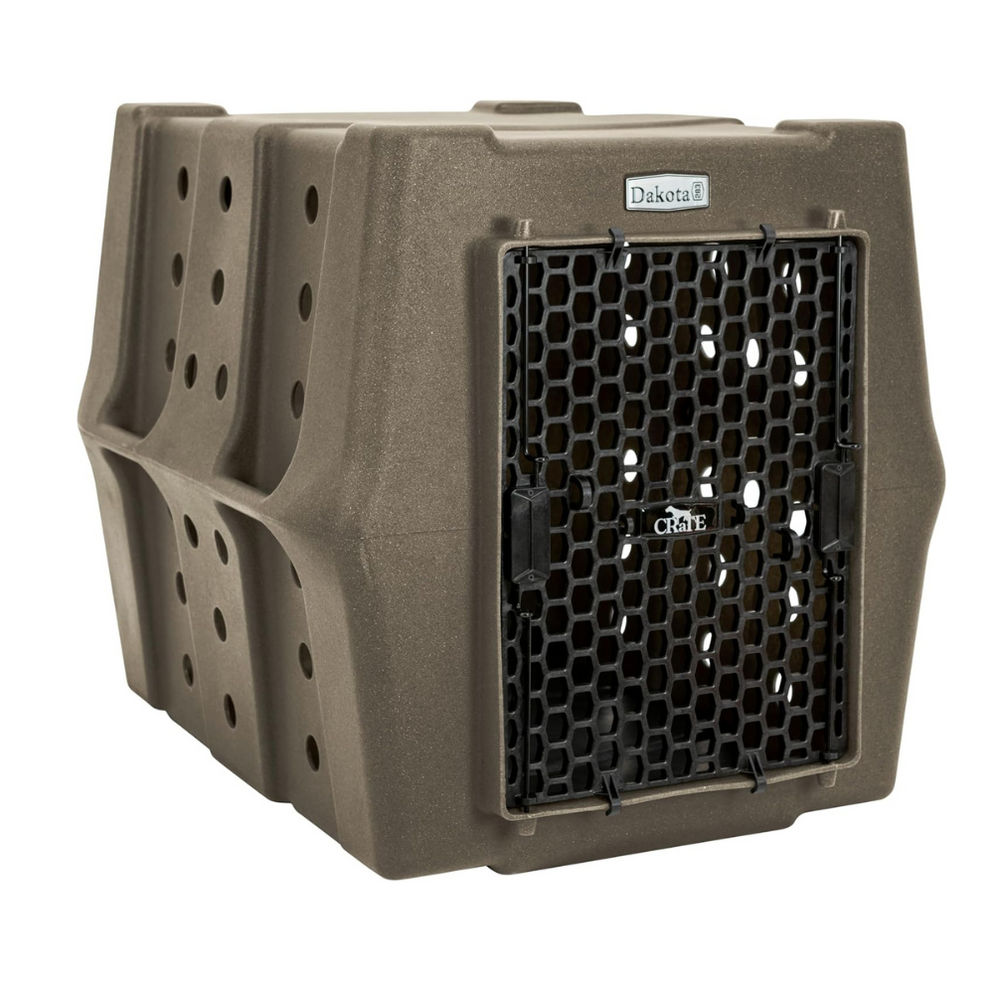 Dakota 283 CRaTE Economy Dog Kennel – Intermediate Coyote Granite, Heavy-Duty One-Piece Design with Dual-Swing Door, Ventilated & Portable Crate