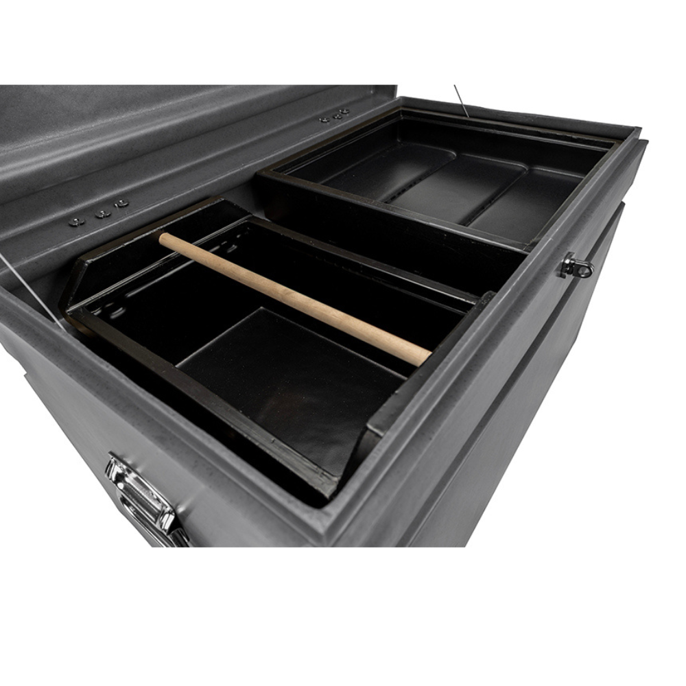 Dakota 283 Tack Trunk Storage Box – Dark Granite, Heavy-Duty Polyethylene with Lockable Hasp, Removable Accessory Trays, Weather-Resistant & Portable