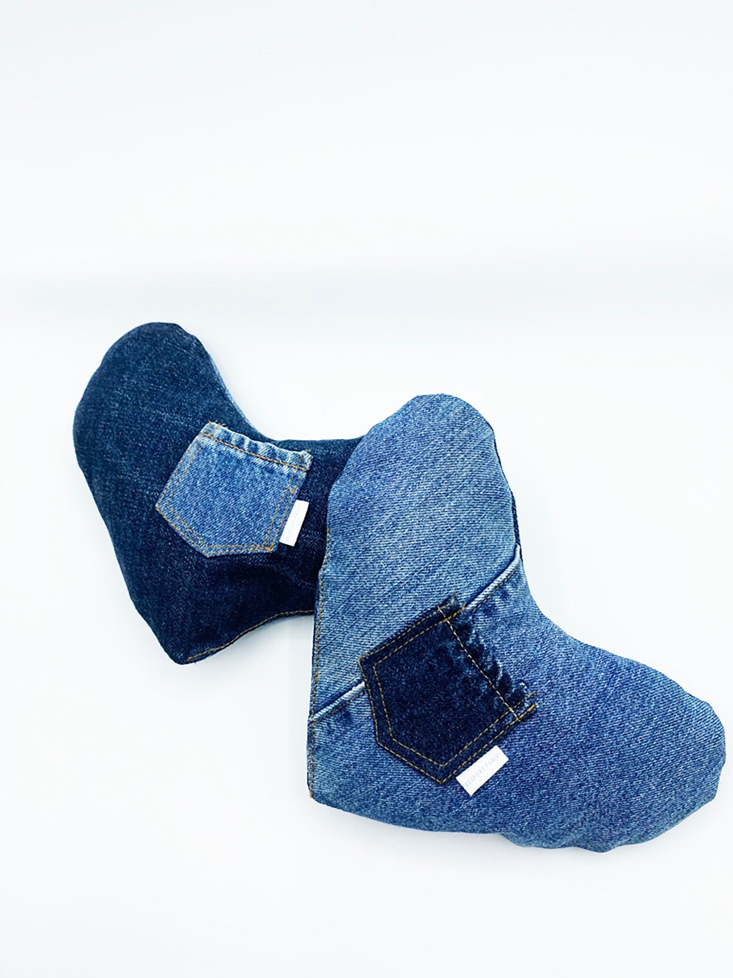 Heart Squeaker Dog Toy | Eco-Friendly Upcycled Denim Plush with Hidden Treat Pocket