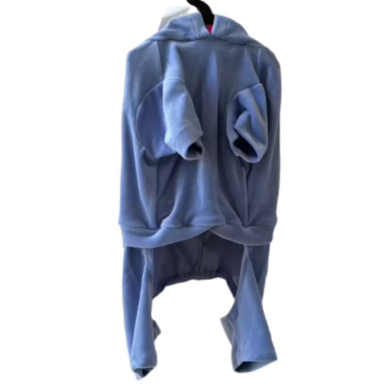 Isaac Mizrahi Doggie Velour Tracksuit – Designer Bling Paw Print Loungewear for Small & Medium Dogs (XXS–M)