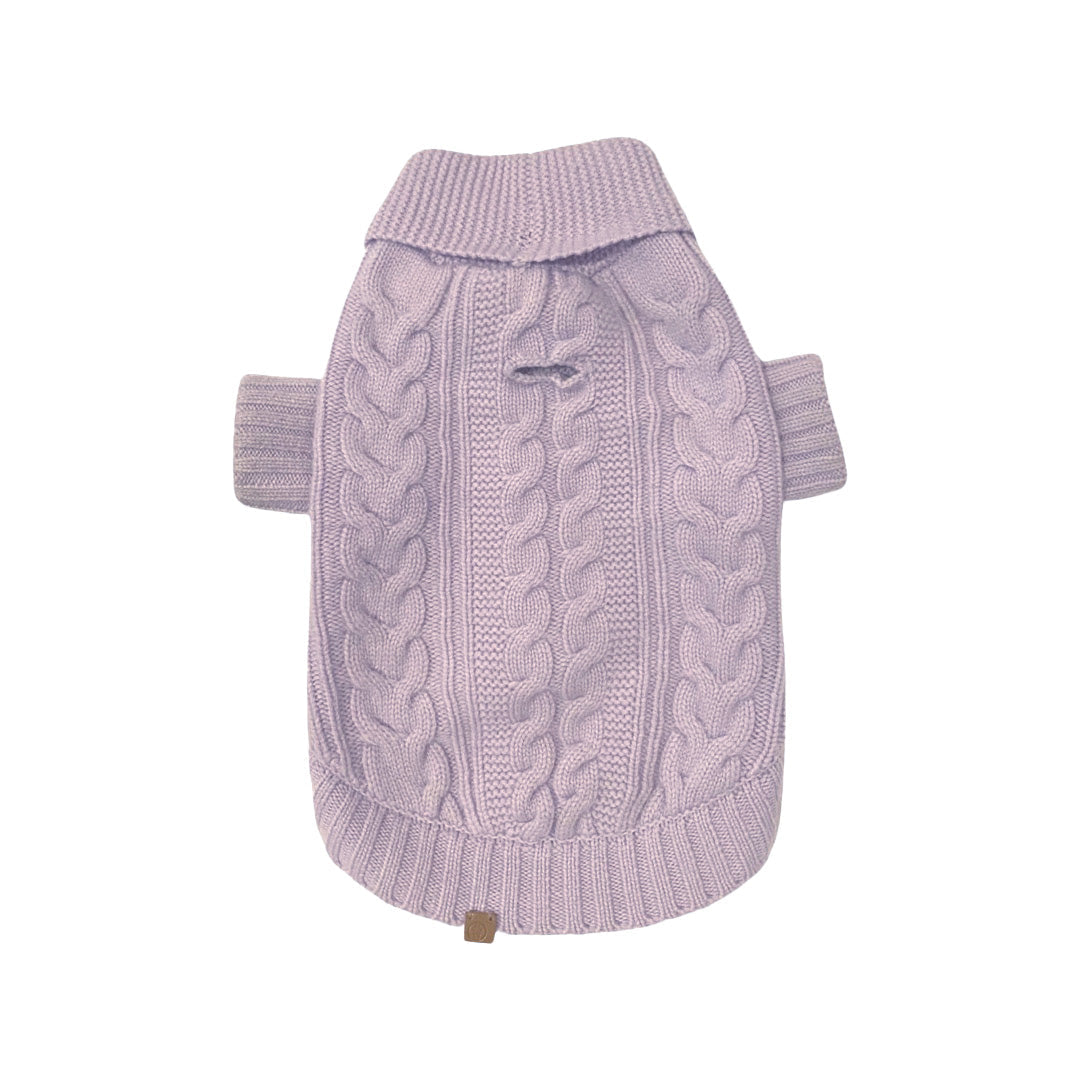 Brooklyn Cashmere Dog Cardigan – Soft Lilac Luxury 100% Cashmere Sweater (XS–XL)