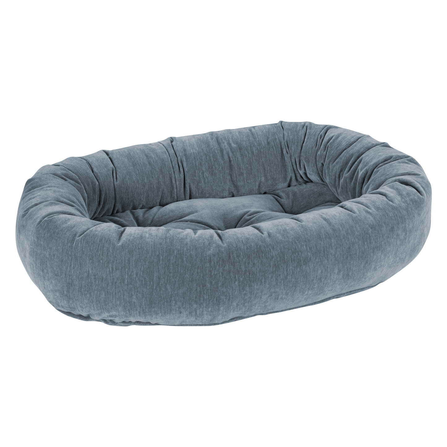 Donut Dog Bed – Mineral Teal Upholstery-Grade Fabric with Removable Washable Cover & Tufted Cushion, High-Memory Fiber Fill