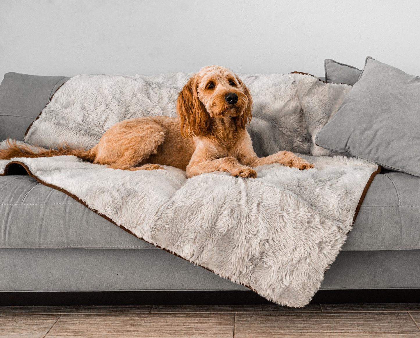"PupProtector™ Cool Comfort Waterproof Throw Blanket - Grey "