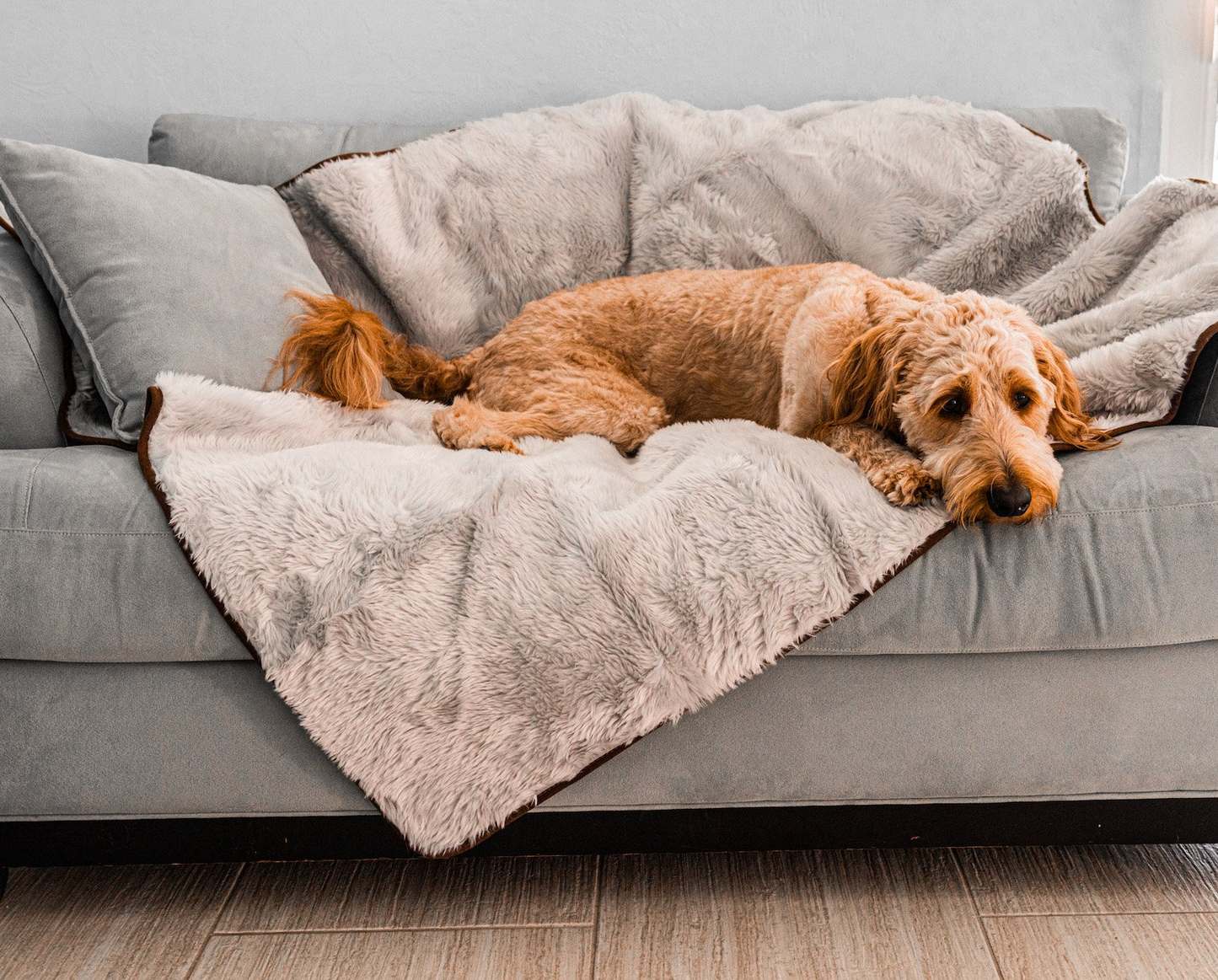 "PupProtector™ Cool Comfort Waterproof Throw Blanket - Grey "