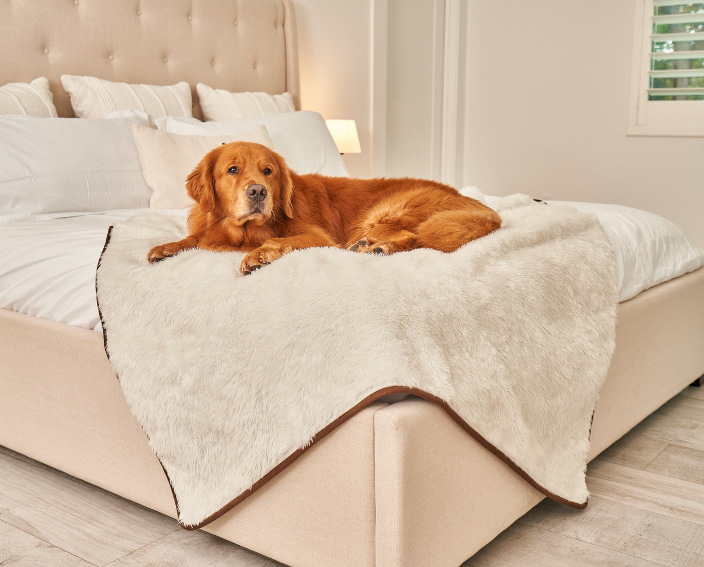 PupProtector™ Cool Comfort Waterproof Throw Blanket - Polar White