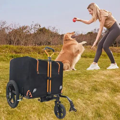 Compact Pet Jogger & Bike Trailer – Orange/Black