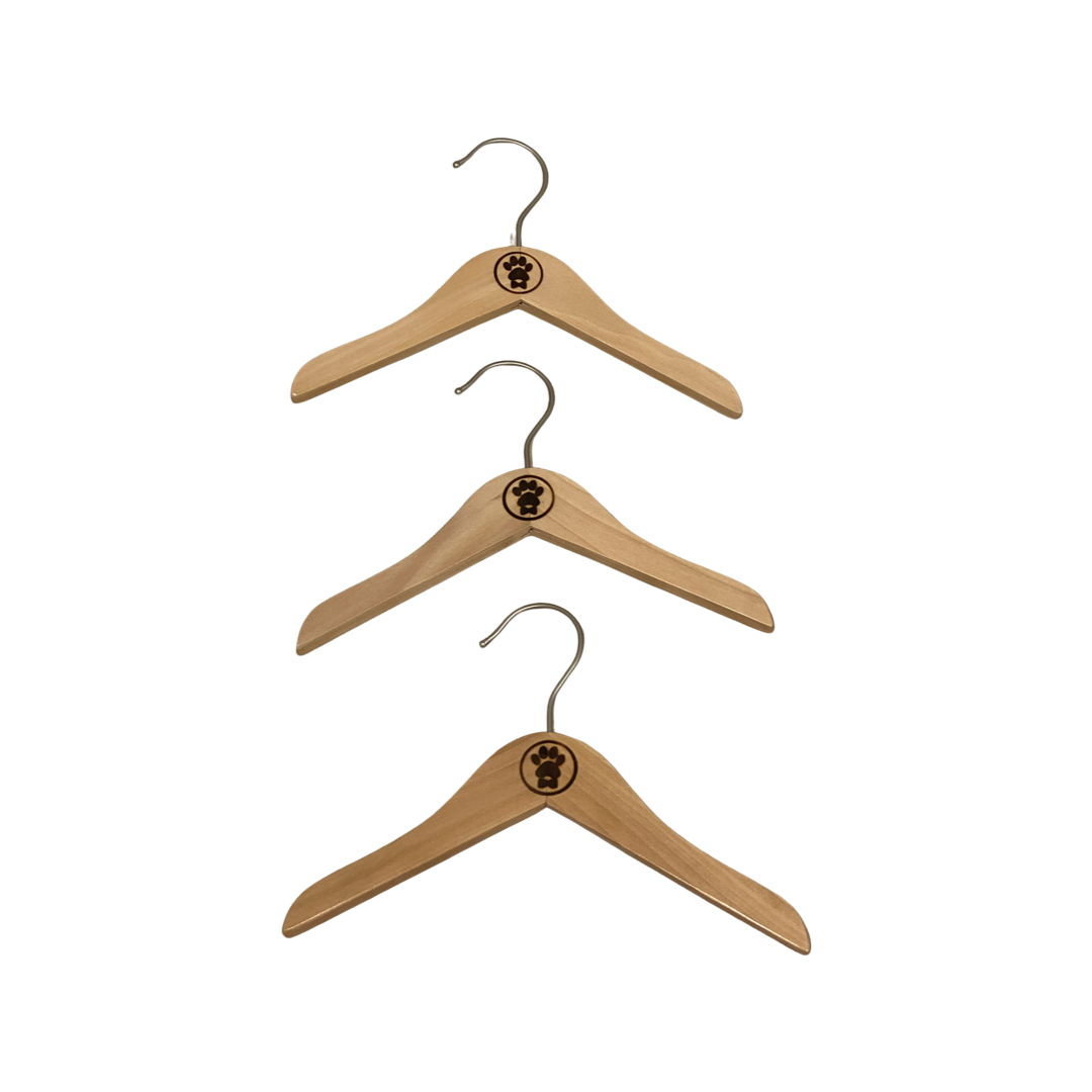 Bespoke Paws Wood Hangers | Luxury Wooden Pet Clothing Hangers for Dog Apparel (XS–XXL)