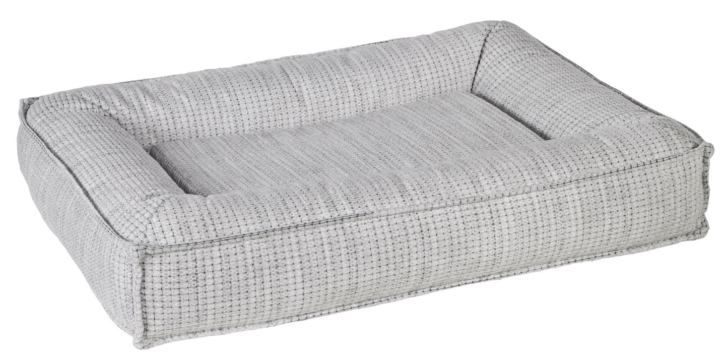 Divine Futon Glacier Dog Bed – Low-Profile Upholstery Fabric with Overstuffed Bolsters & Cool Gel Memory Foam Cushion, Removable Washable Cover, Ideal for Large Breed Dogs