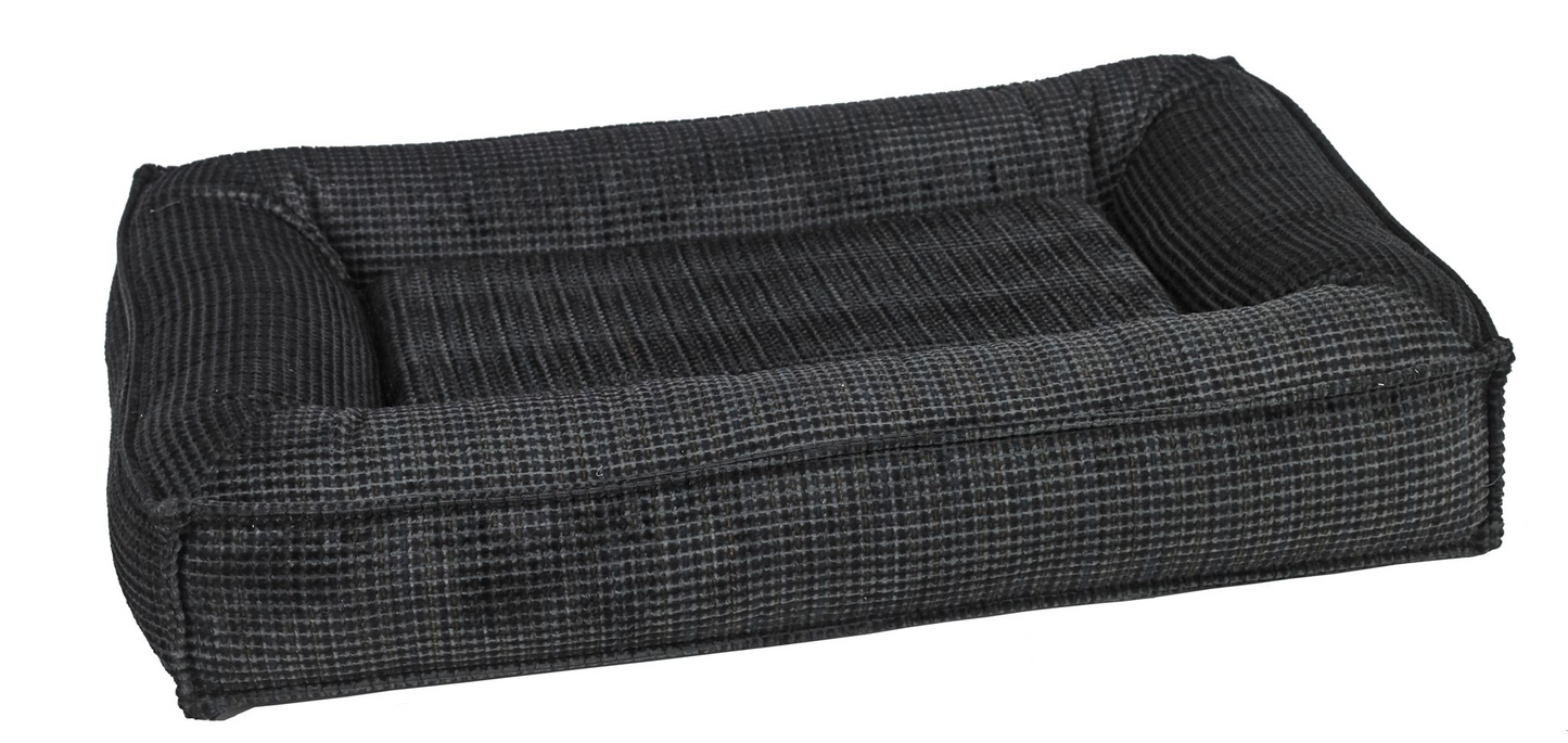 Divine Futon Iron Mountain Dog Bed – Low-Profile Upholstery Fabric with Overstuffed Bolsters & Cool Gel Memory Foam Cushion, Removable Washable Cover, Ideal for Large Breed Dogs