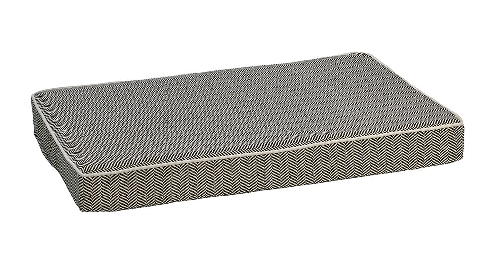 Isotonic Memory Foam Dog Mattress – Herringbone Upholstery-Grade Fabric with Pressure-Relieving Foam & Support Base, Removable Washable Cover
