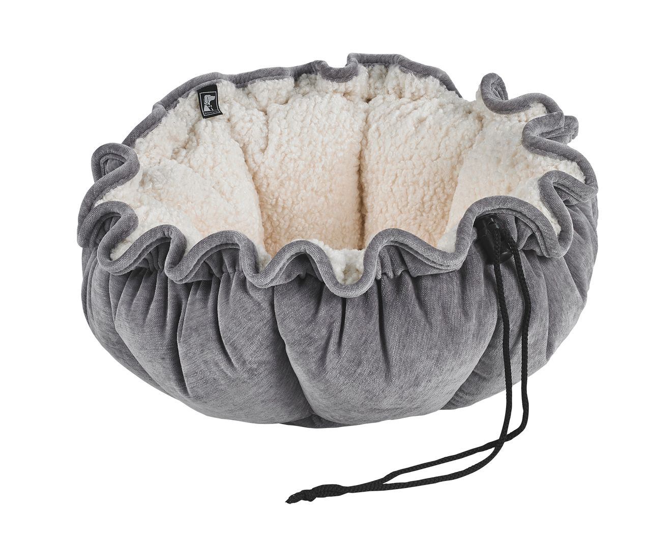 Buttercup Pet Bed – Convertible Pumice Upholstery Fabric Nest for Cats & Small Dogs, Reversible & Machine Washable