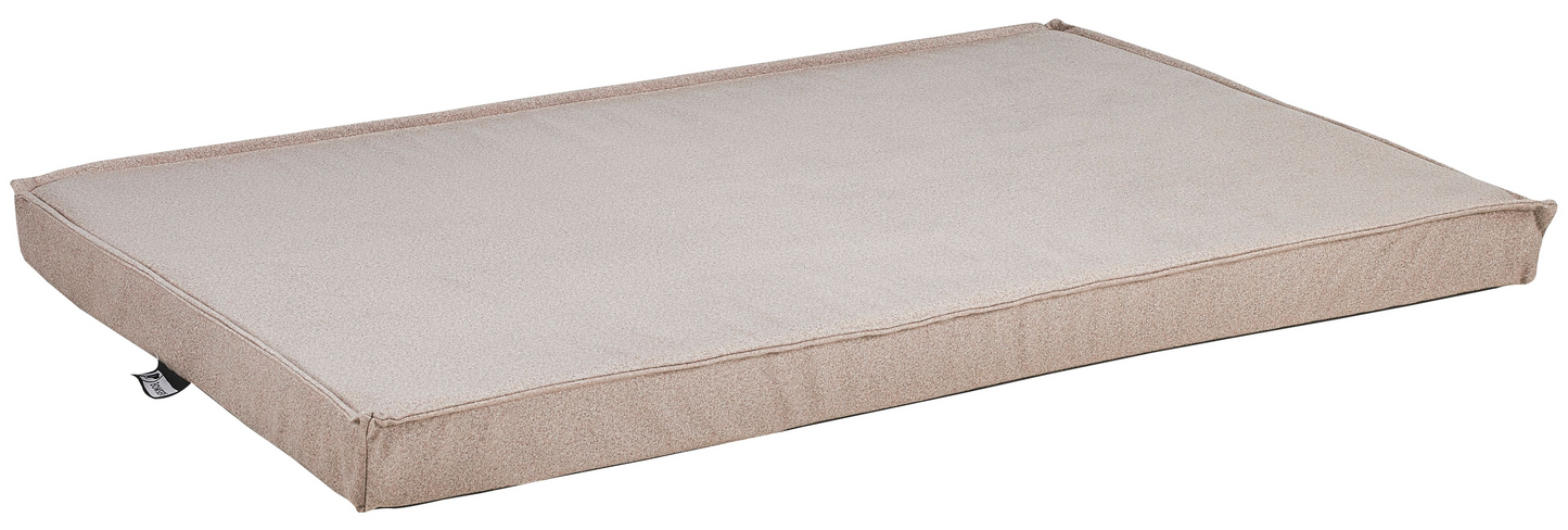 Cool Gel Memory Foam Dog Mattress – Sandstone Upholstery Fabric with Temperature-Regulating Gel Beads & Pinched Edge Trim, 2.5” Thick