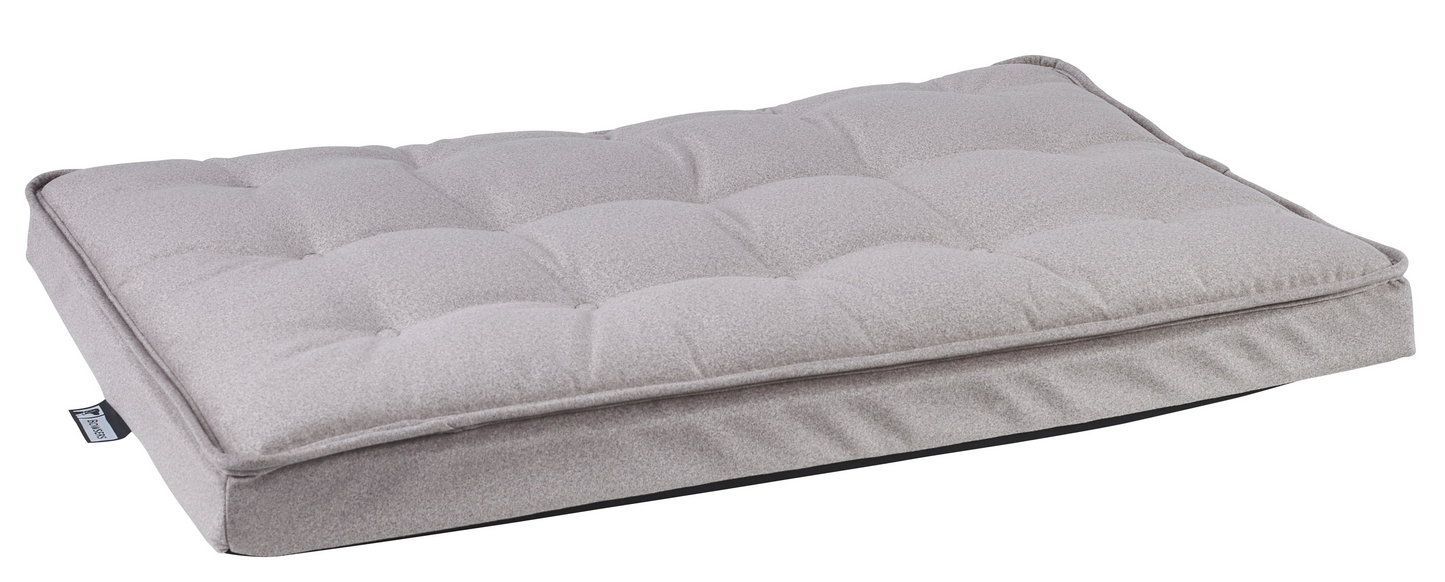 Luxury Crate Mattress – Sandstone Dual-Layer Fiber & Foam Support, Durable Upholstery Fabric, Low Profile Dog Bed for Crates & Home