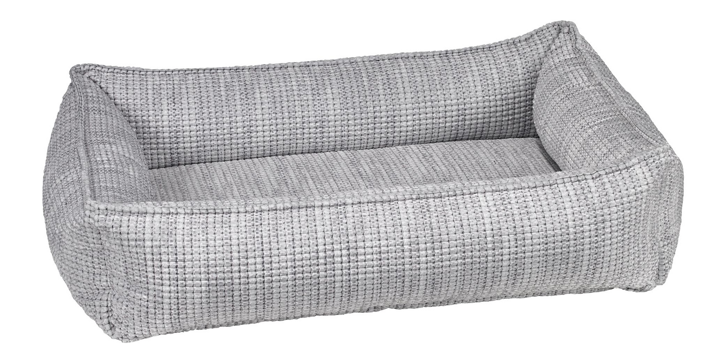 Urban Lounger Dog Bed – Glacier with Zippered Removable Washable Cover, Orthopaedic Fibre Topped Insert, High-Memory Polyester Bolster, Durable Upholstery, Sleek Modern Design