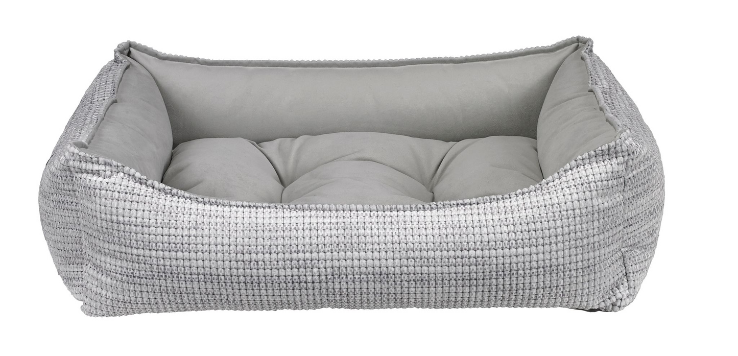 Scoop Glacier Dog Bed – Two-Tone Upholstery Fabric with Scooped Front, Removable Washable Cover & Cushion, Supportive Fiber Fill, Ideal for Older or Arthritic Dogs