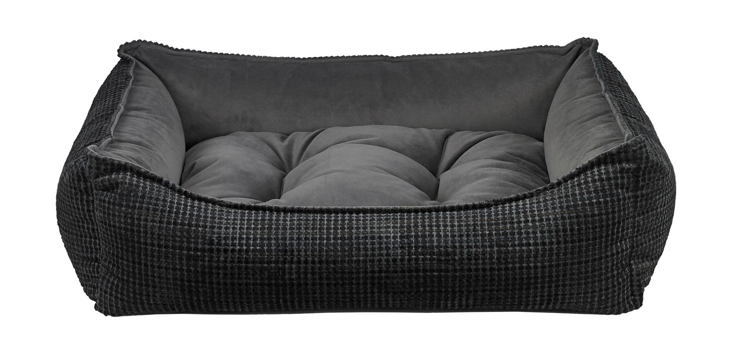 Scoop Iron Mountain Dog Bed – Two-Tone Upholstery Fabric with Scooped Front, Removable Washable Cover & Cushion, Supportive Fiber Fill, Ideal for Older or Arthritic Dogs