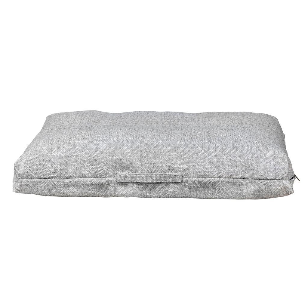 The Avenue Natura Dog Bed – Rectangular Cotton-Linen Fabric with Tufted Washable Cushion, Removable Cover, Carry Handle, Comfortable for Dogs That Like to Stretch Out