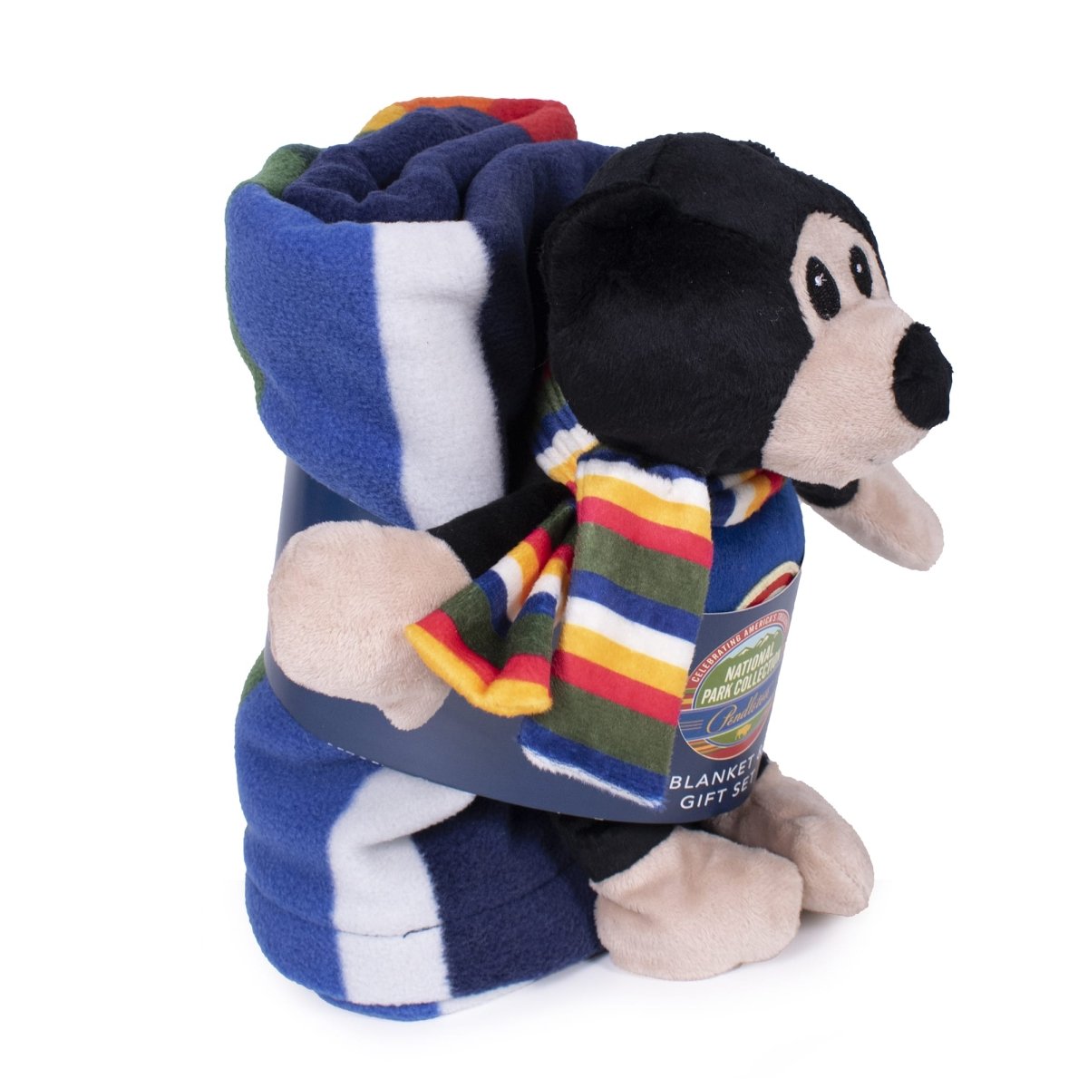 Pendleton National Park Crate Blanket + Pal Combo | Polar Fleece Travel Blanket with Squeaker Toy Gift Set