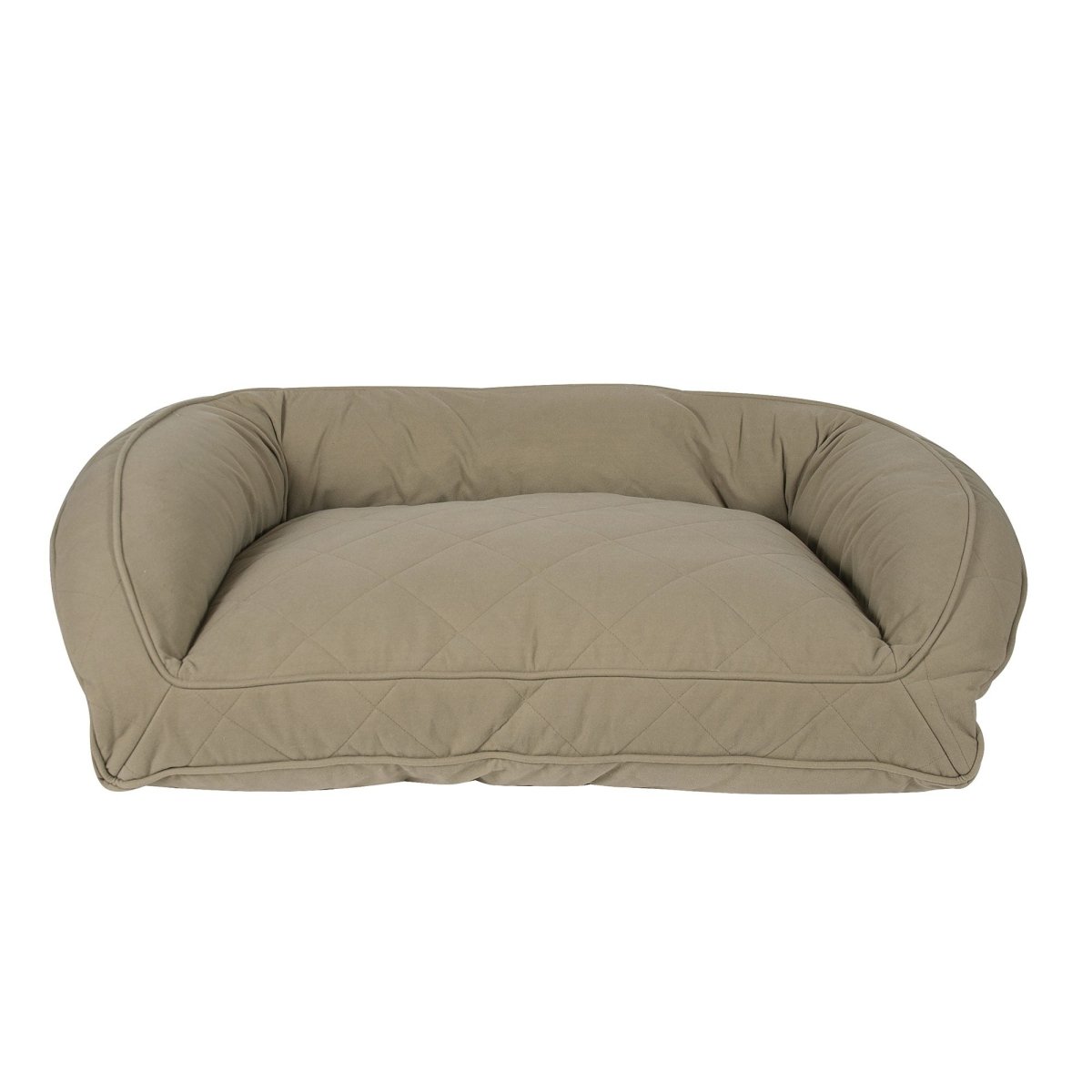 Quilted Microfiber Bolster Dog Bed | Washable Tailored Cover with Recycled MemoryFiber™ or Orthopedic Foam Inserts