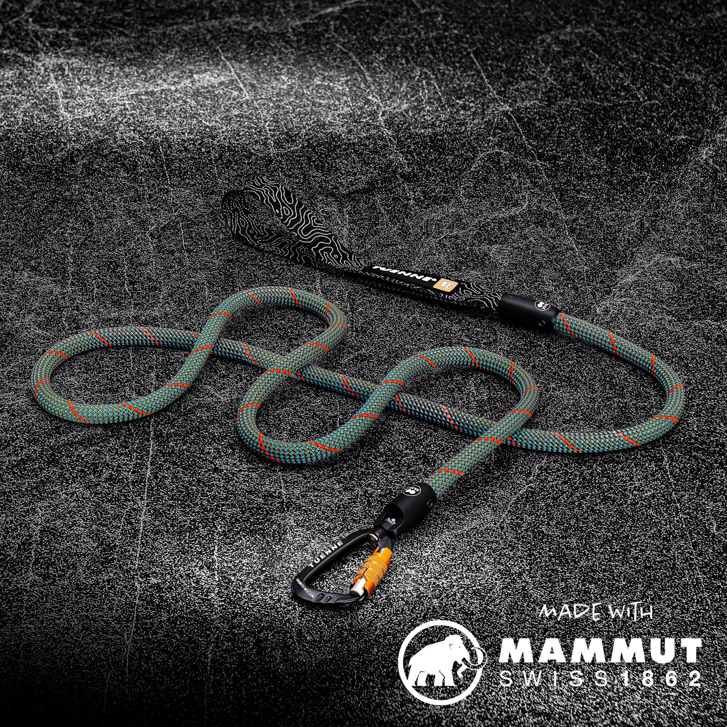 Rope Dog Leash with Auto-Locking Carabiner – 9.9mm Mammut Dry-Treated | Tuenne