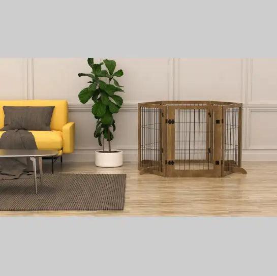 WideSpan 144" Pet Gate with Door – Extra-Wide Solid Wood Safety Barrier