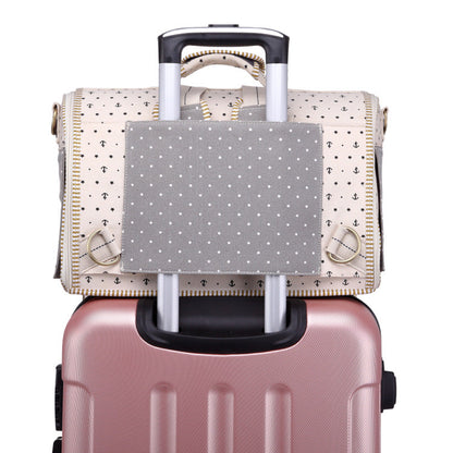 Pet Carrier Bag & Backpack – Nautical Style, Breathable Linen