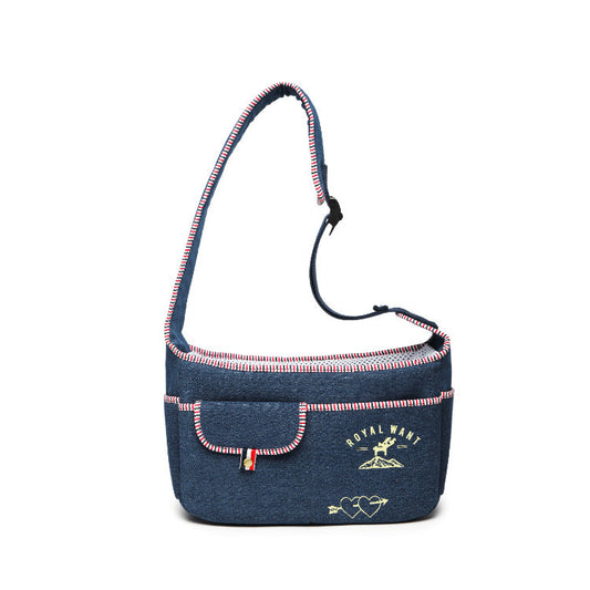 Denim Pet Shoulder Carrier – Breathable Sling with Adjustable Strap