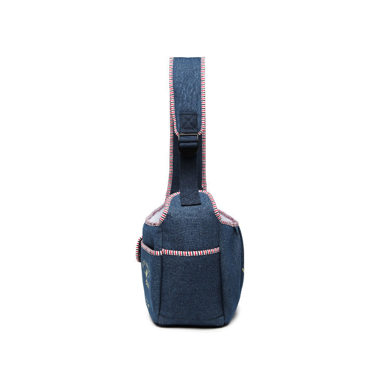 Denim Pet Shoulder Carrier – Breathable Sling with Adjustable Strap
