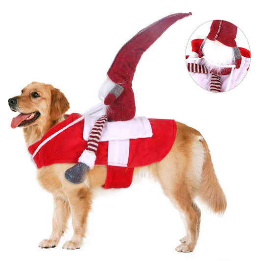 Pet Christmas Riding Santa Costume – Festive Holiday Cosplay Outfit
