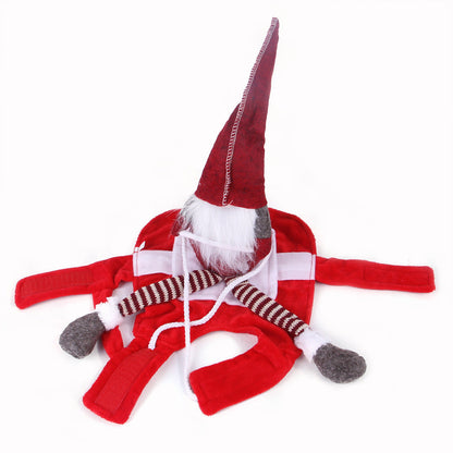 Pet Christmas Riding Santa Costume – Festive Holiday Cosplay Outfit