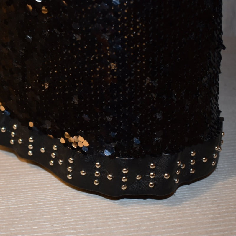 C’Mimi Designer Couture “Elektra” Dog Party Dress – Handmade Black Sequin & Lace Luxury Dress (XS–3XL, Custom Sizing Available, 6–8 Week Delivery)