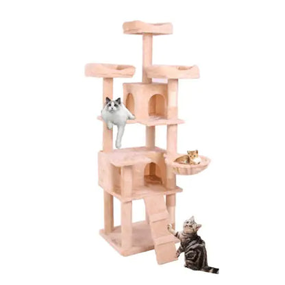 Kitty Cloud Tower | 63" Soft Plush Multi-Level Cat Climber with Stable Base & Anti-Tip Safety