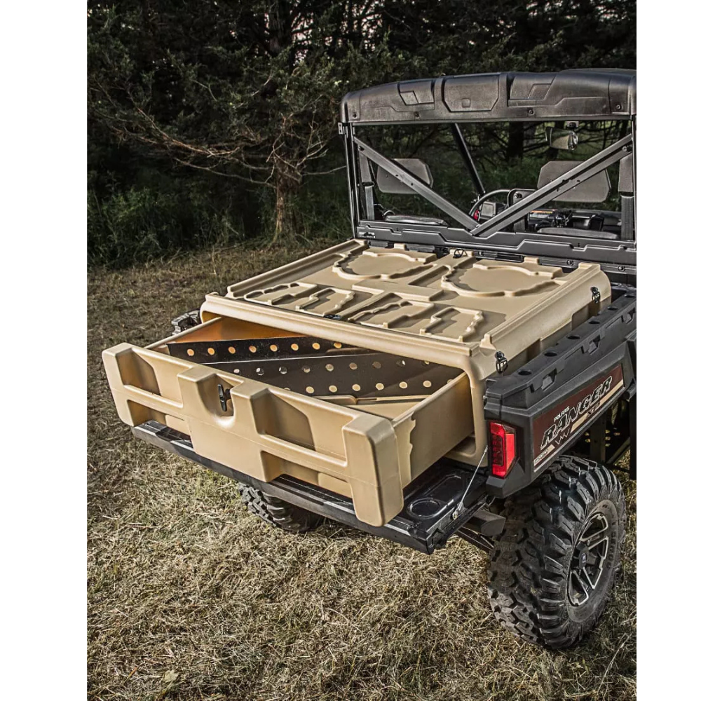 Dakota 283 UTV Vault – Coyote Granite, Lockable Water-Resistant Storage Drawer with Dividers, Wheels & Tie-Downs, Compatible with Medium G3 Kennel