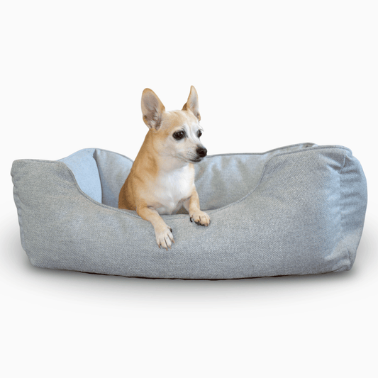 The Sammy Bolster Dog Bed – Sky Blue Performance Fabric (S/M/L/XL)