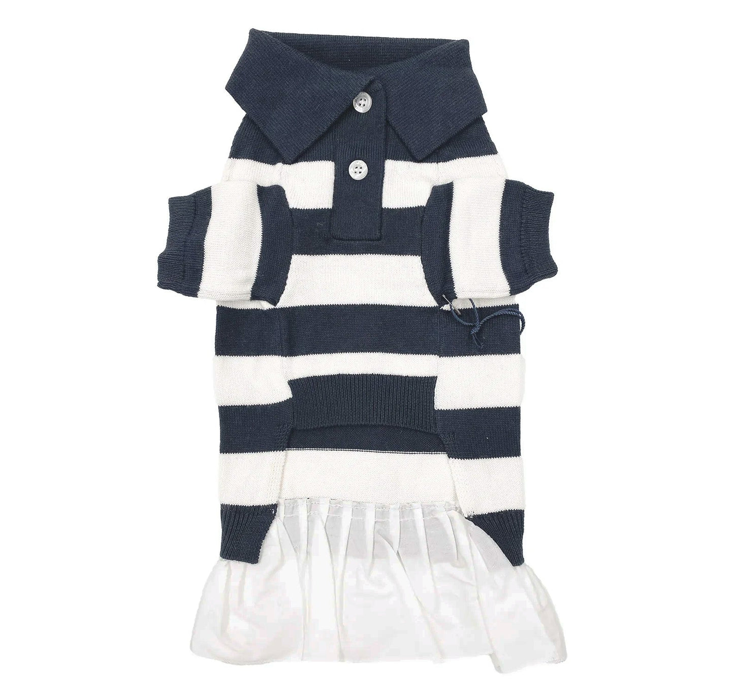 Gladys Cashmere-Blend Polo Dress for Dogs | Luxury Knit Ruffle Pet Dress