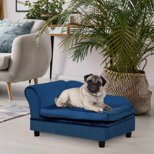 Luxury Small Dog Sofa Bed with Hidden Storage – 3" Foam Cushion, Modern Pet Furniture for Small Dogs