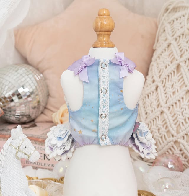 Luxury design Royal Frost Ruffle Dog Dress