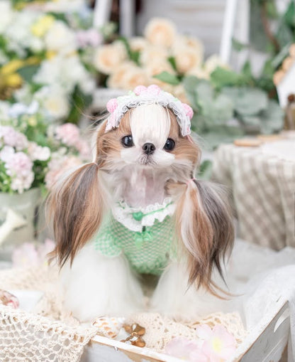 Luxury design dog Lacy Princess Puff Dress