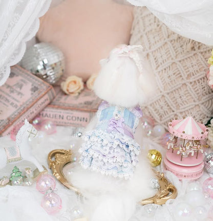 Luxury design Royal Frost Ruffle Dog Dress