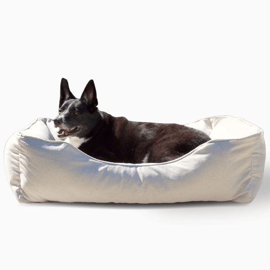 The Sammy Bolster Dog Bed – Oat Performance Fabric (Small/Medium/Large/XL)